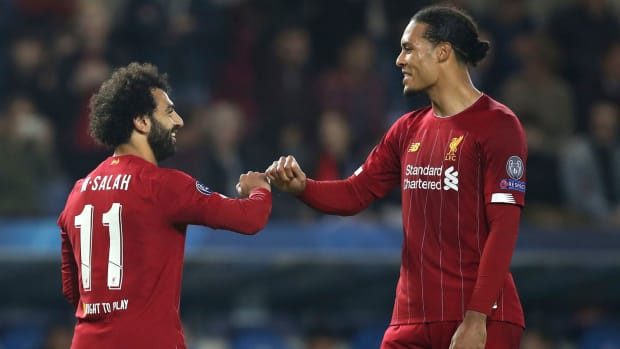Liverpool's Mohamed Salah and Virgil van Dijk